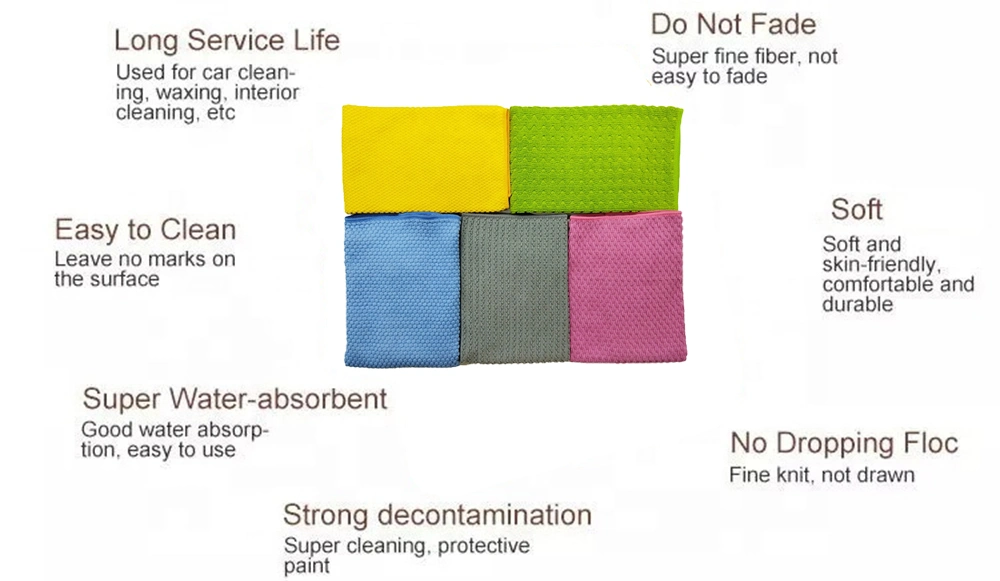 Custom Household Microfibre Cleaning Cloth Dishcloths Car Microfiber Cleaning Cloth