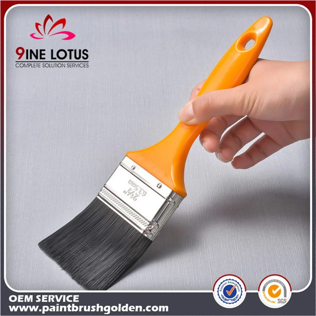 High Quality Black PBT Material Head with Yellow Plastic Handle Paint Brush