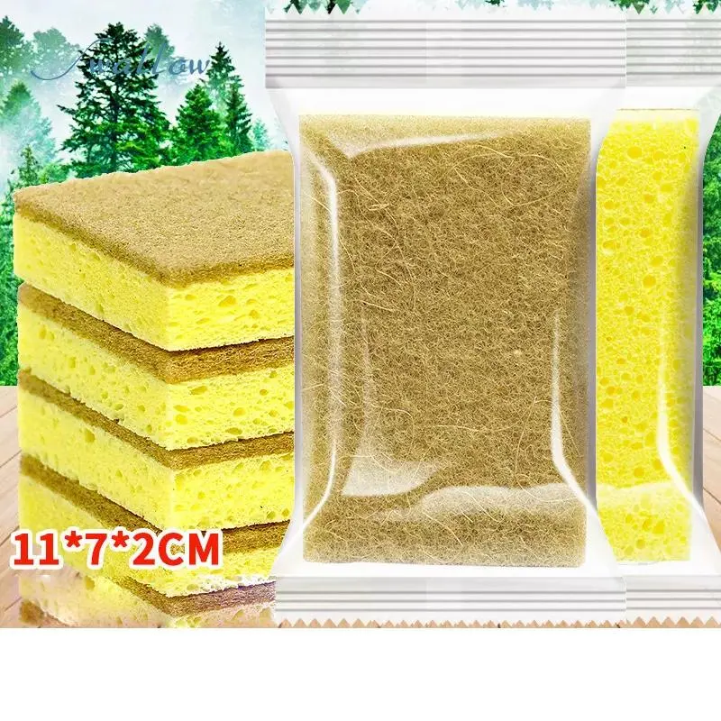 Wipe Tableware with Wood Pulp Cotton Sponge Clean Household Bowl with Wood Pulp Sponge Cloth