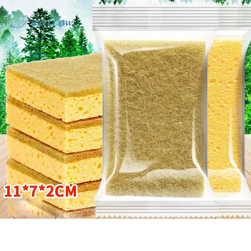 Wipe Tableware with Wood Pulp Cotton Sponge Clean Household Bowl with Wood Pulp Sponge Cloth