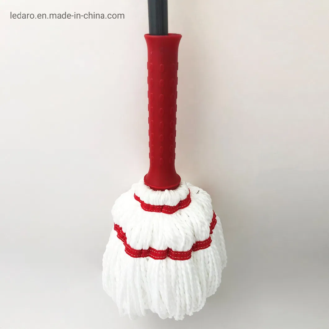 Metal Handle and Microfibre Refill Twist Mop with Hand Release Floor Cleaning Easy Rotating Squeeze Mopping Neat Compact Easy Self Wringing for Floor Cleaning