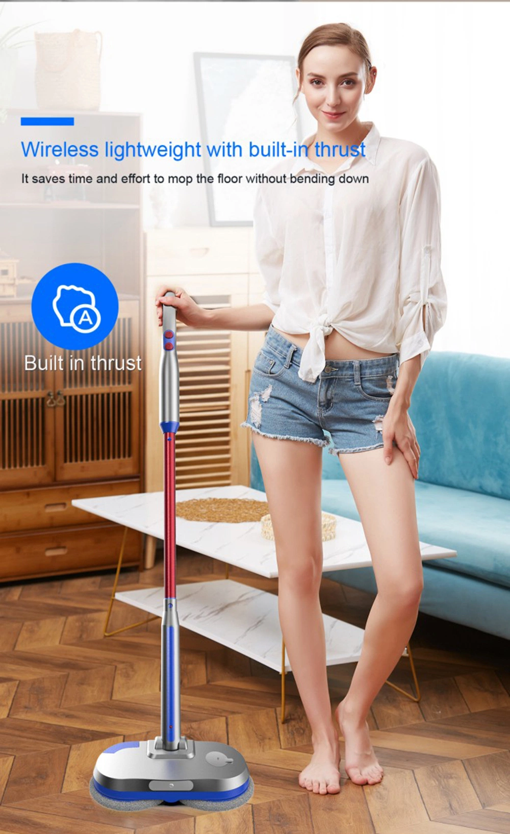 Cordless Hard Mop, Wood Floor Cleaner