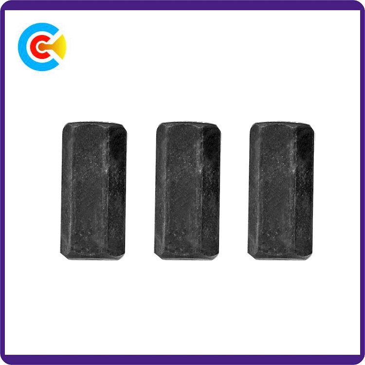 Carbon-Steel/Stainless-Steel Double-Headed Flat Hexagonal Hollow Column Connector for Building