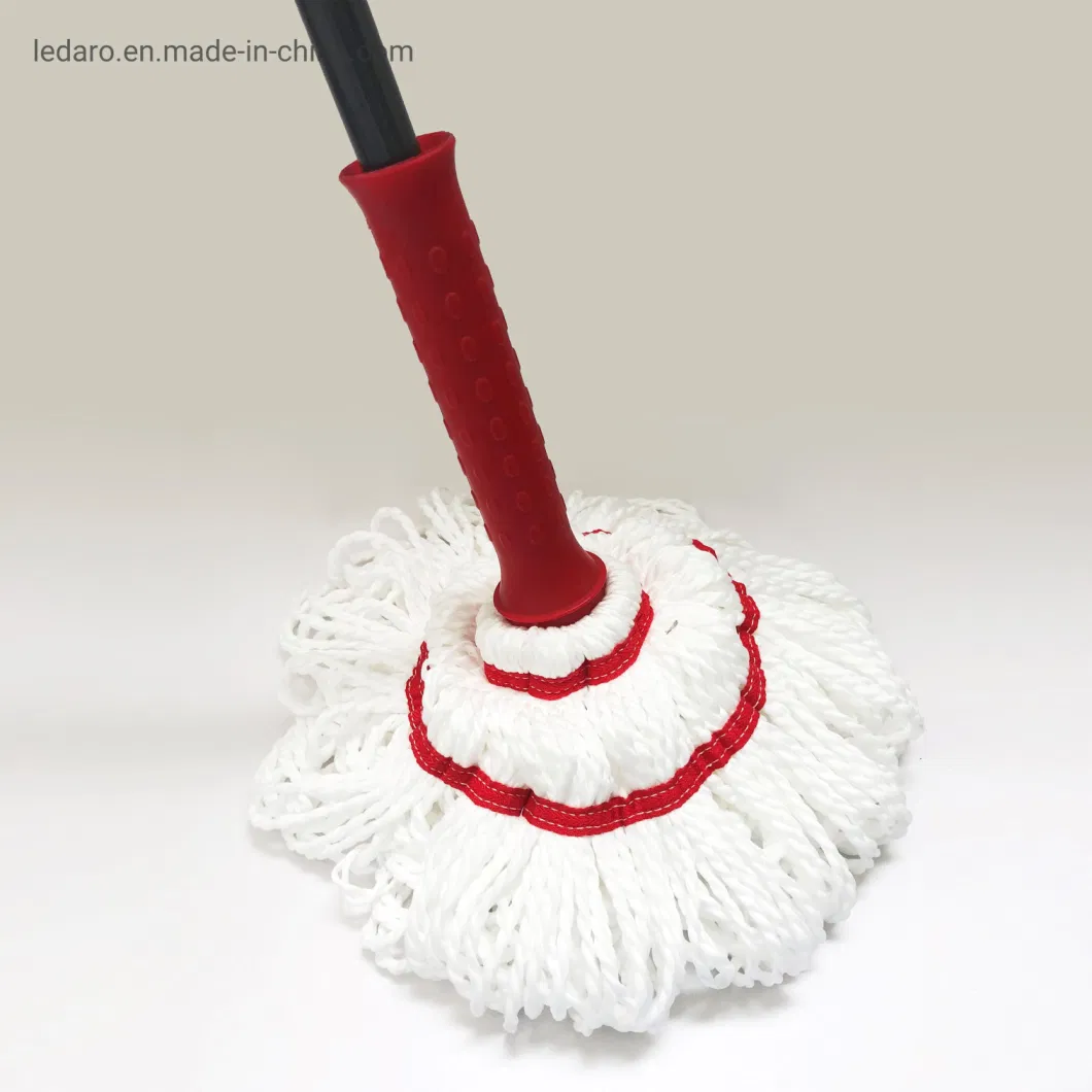 Metal Handle and Microfibre Refill Twist Mop with Hand Release Floor Cleaning Easy Rotating Squeeze Mopping Neat Compact Easy Self Wringing for Floor Cleaning