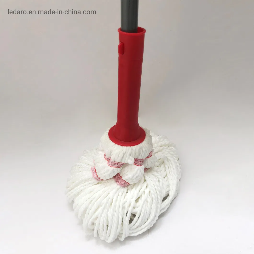 Wholesales Price Twist Mop with PP Plastic Pieces Microfibre Refill Metal Handle for Home and Office Cleaning