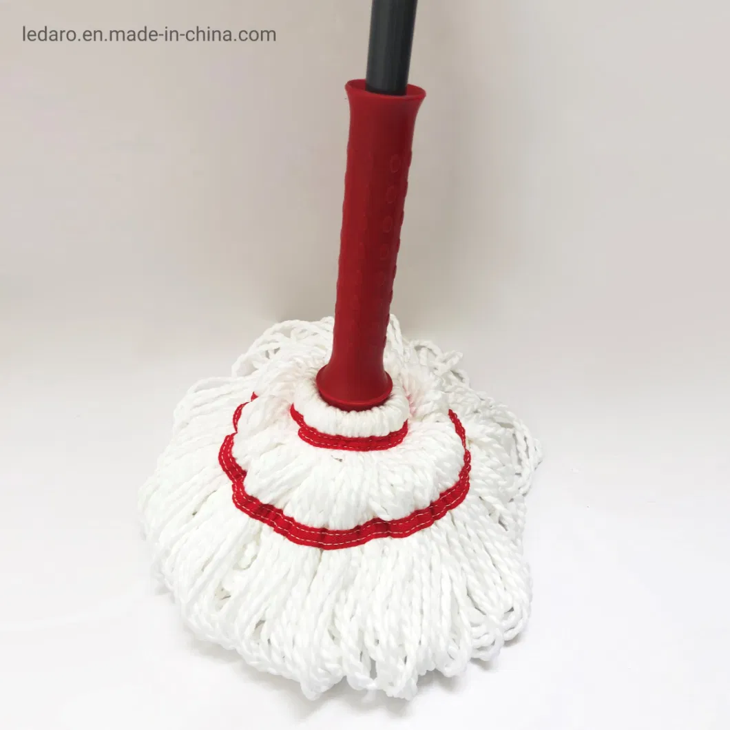 Metal Handle and Microfibre Refill Twist Mop with Hand Release Floor Cleaning Easy Rotating Squeeze Mopping Neat Compact Easy Self Wringing for Floor Cleaning