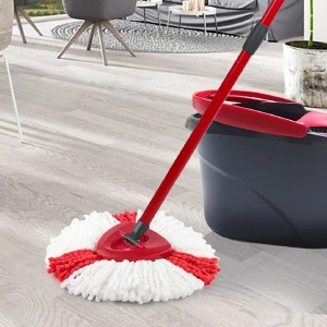 Spin Mop Replacement Head Easywring Mop Refills with Base Compatible with Vileda Triangle Spin Mop