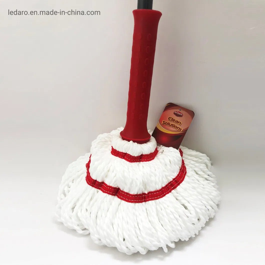 Metal Handle and Microfibre Refill Twist Mop with Hand Release Floor Cleaning Easy Rotating Squeeze Mopping Neat Compact Easy Self Wringing for Floor Cleaning