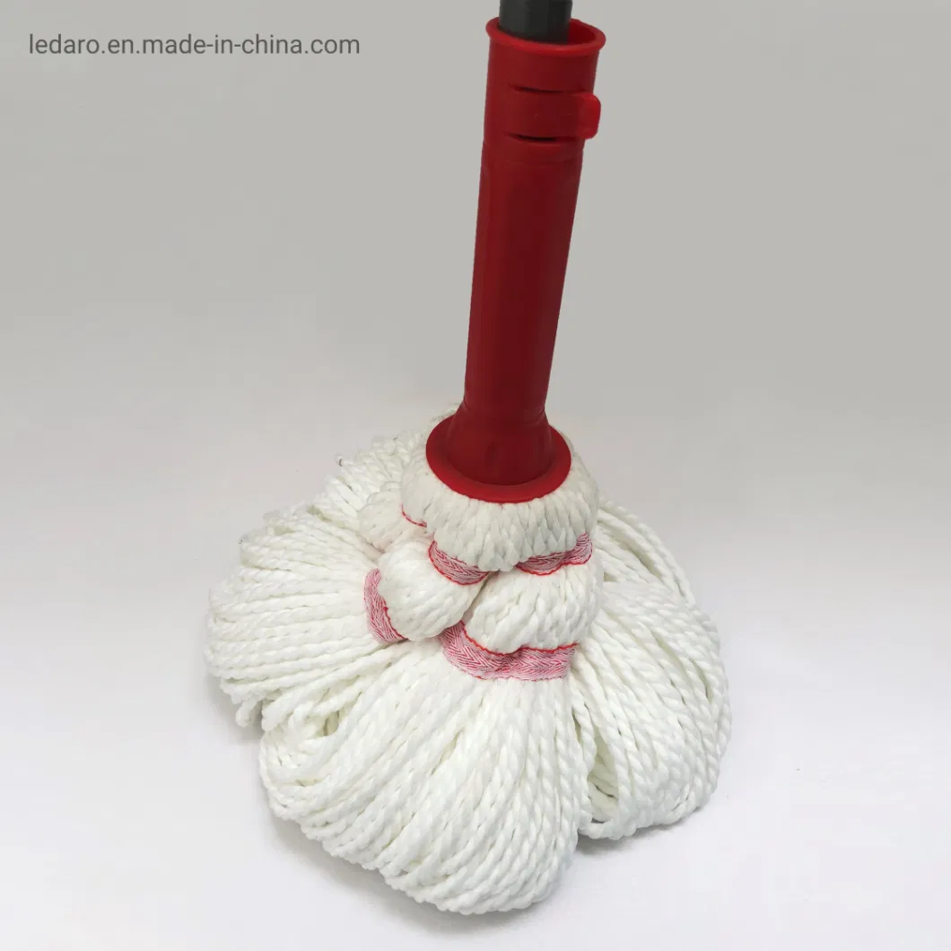 Wholesales Price Twist Mop with PP Plastic Pieces Microfibre Refill Metal Handle for Home and Office Cleaning