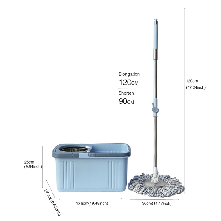 Floor Cleaning Tool 360 Rotary Spin Microfiber Mop Telescopic Grip Free Hand Mop and Bucket System