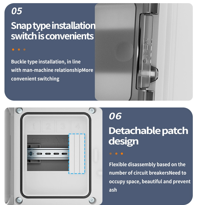 Phpc Plastic Waterproof Switch Box Electrical Enclosure Solar Panel Distribution Box for 4/6/9/12/18/24/36 Ways