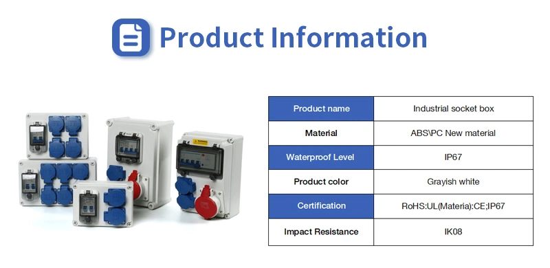 Hot Selling Portable Combination Socket Board Box IP55 Industrial Electrical Junction Boxes