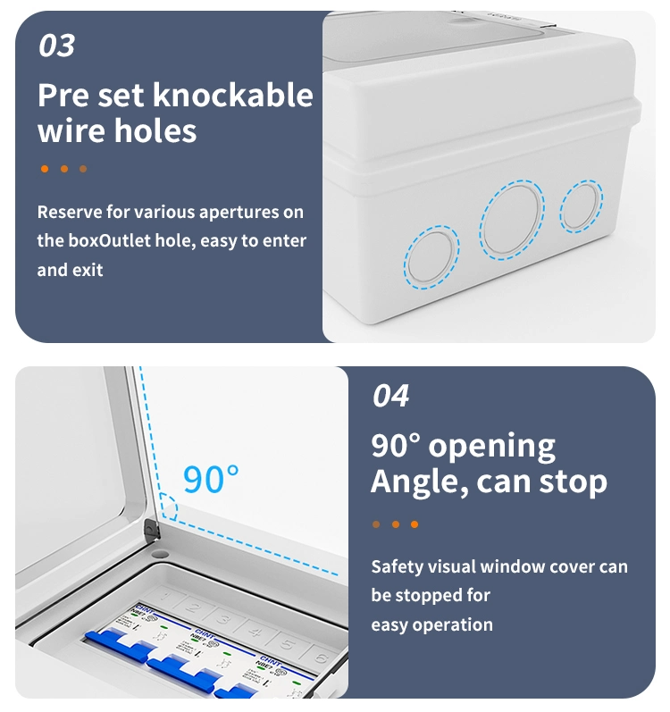 Phpc Plastic Waterproof Switch Box Electrical Enclosure Solar Panel Distribution Box for 4/6/9/12/18/24/36 Ways