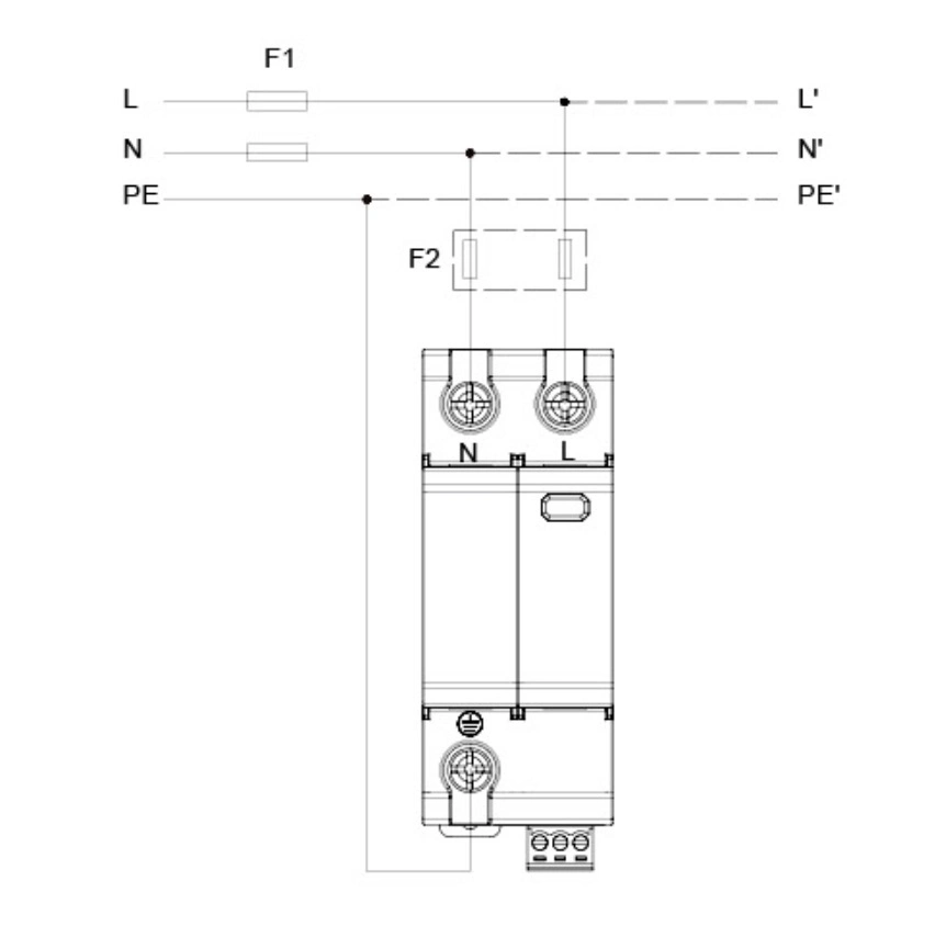 20ka 1p+Npe Type 2+3 Surge Protective Devices (SPD) Class 2