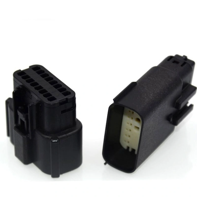 Automotive Electronic Wiring Harness Socket Molex Series Black 16 Pins Waterproof Housing