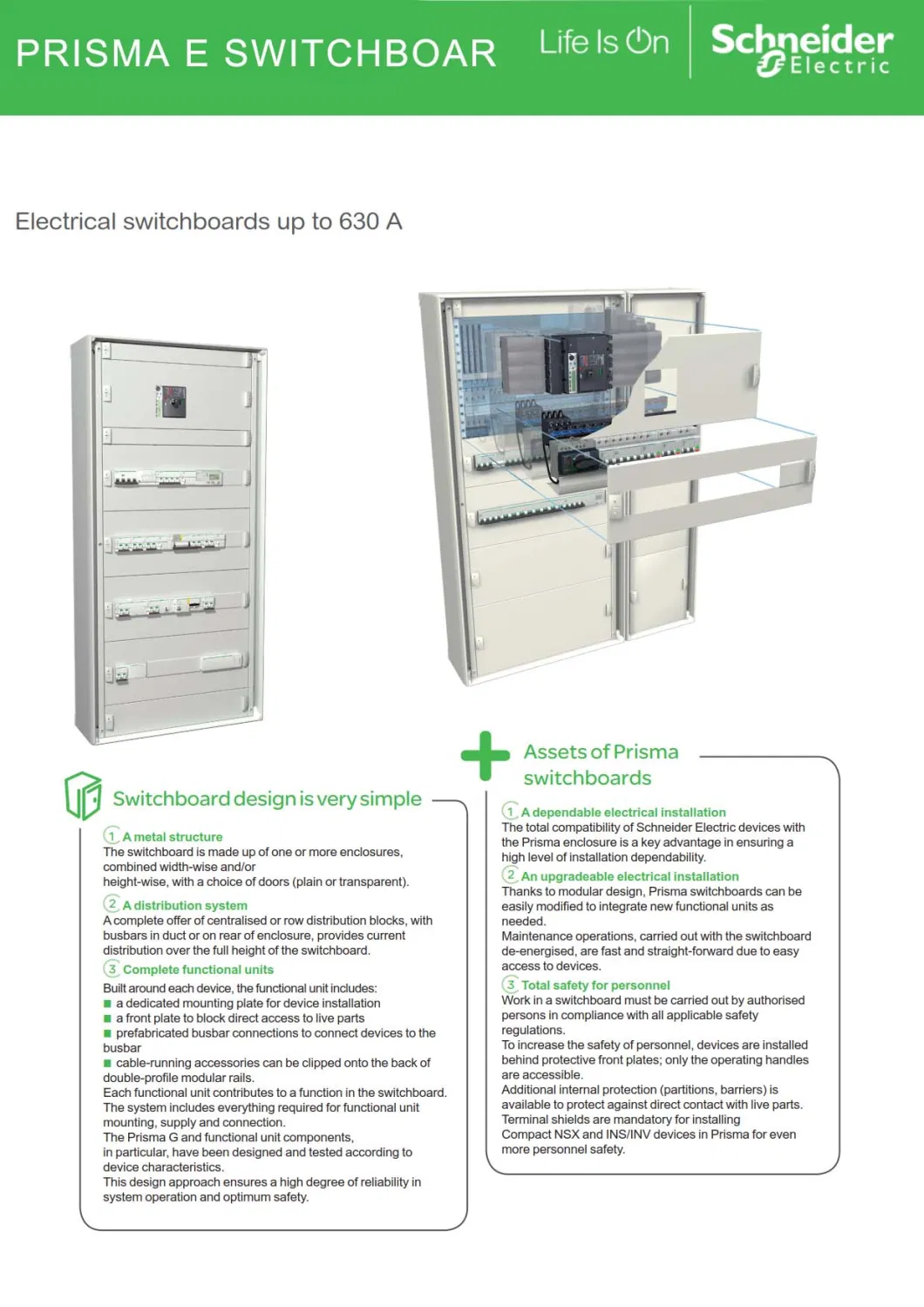 Schneider Prismae Wall Mount Electrical Distribution Switchboard Galvanized Enclosure