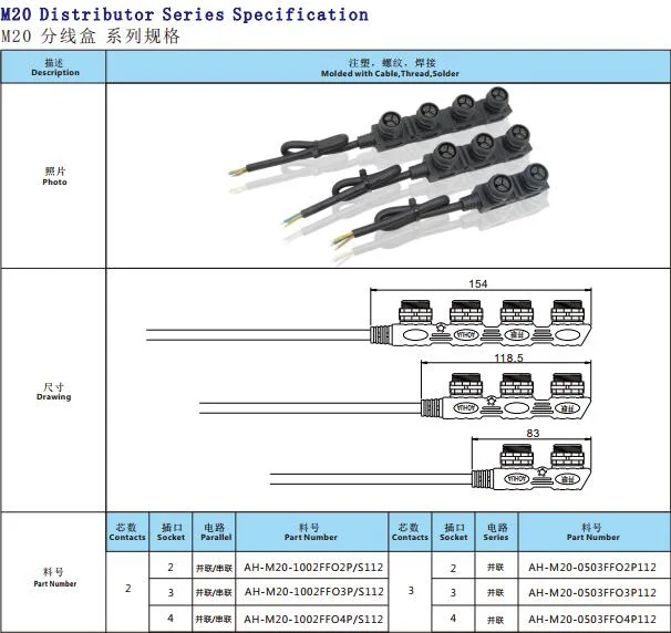 Hot Sale Distributor F Type 2 Pin Plastic Cable Electrical Connector Waterproof