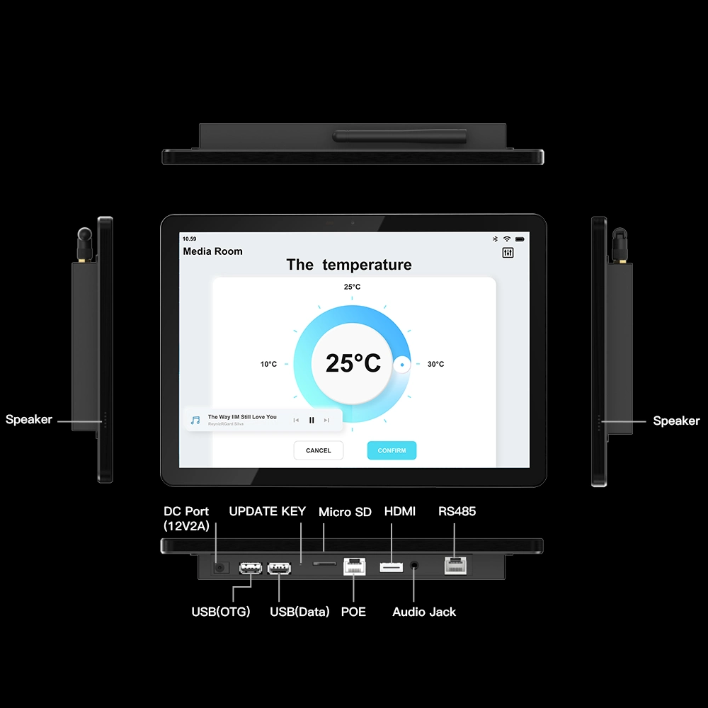 Hotel Room Automation Control Panel 10 Inch Touch Screen Wall Mount Wi-Fi Tablet Android HD-Mi Zigbee RS485 Poe Tablet PC