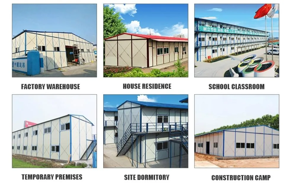 Temporary Steel Structure+Sandwich Panel for Prefabricated Home Kits K Type Prefab House