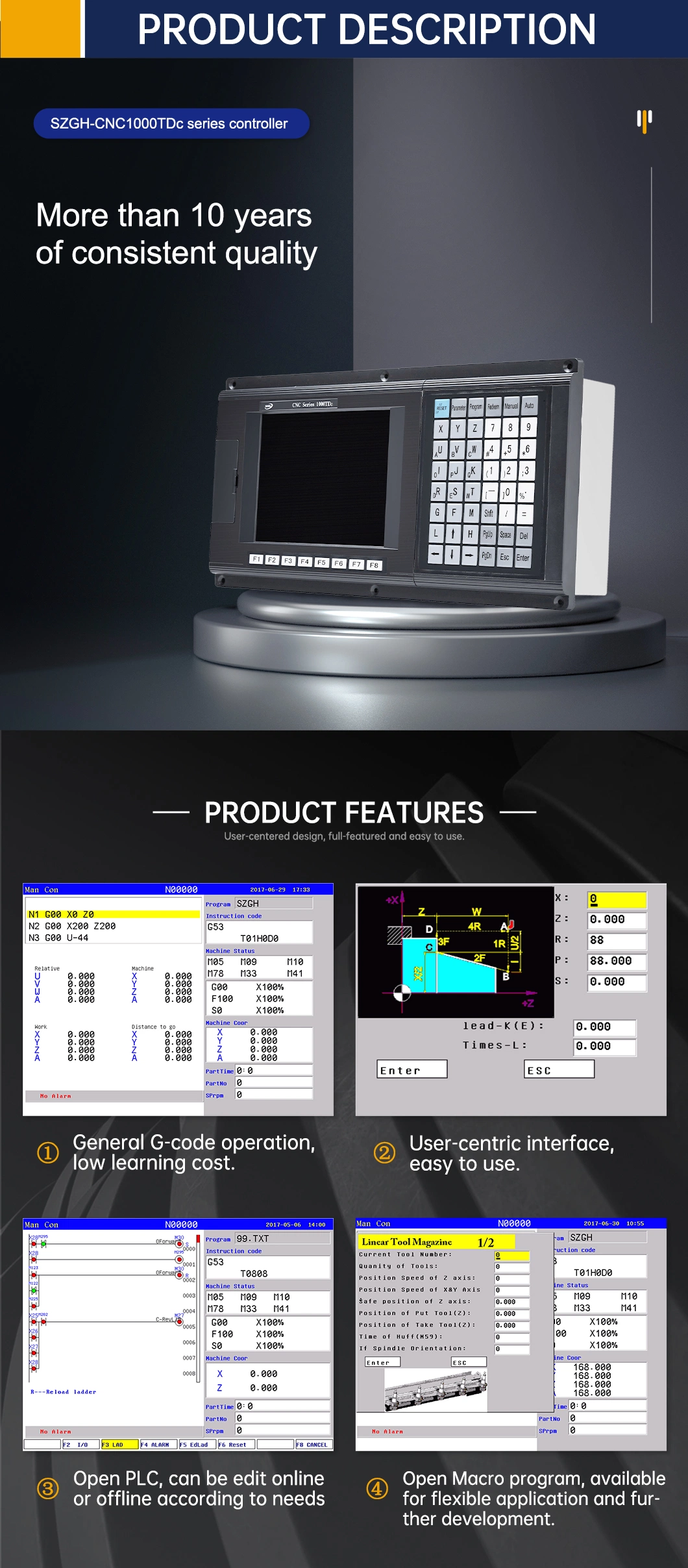 Delem CNC Control Fanuc Control with Panel Absolute Modbus Atc PLC Function CNC Mach3 CNC Lathe Function E-Cut 4axis Control