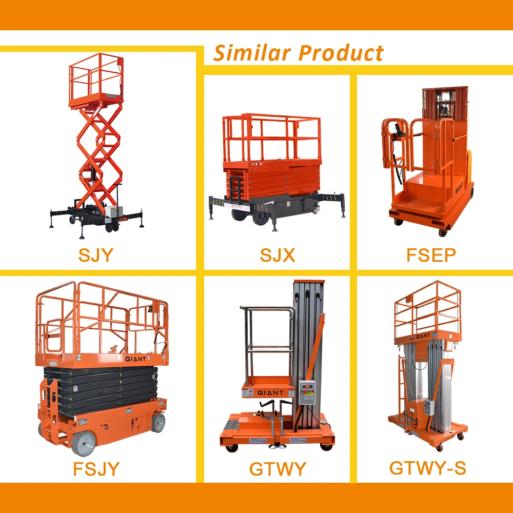 Semi Electric Elevated Work Platform Hydraulic Elevated Platform Self Propelled Lift Platform Panel Control China Manufactory (SJY)