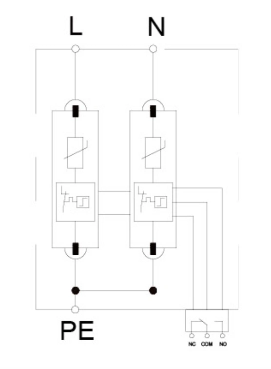 20ka 1p+Npe Type 2+3 Surge Protective Devices (SPD) Class 2