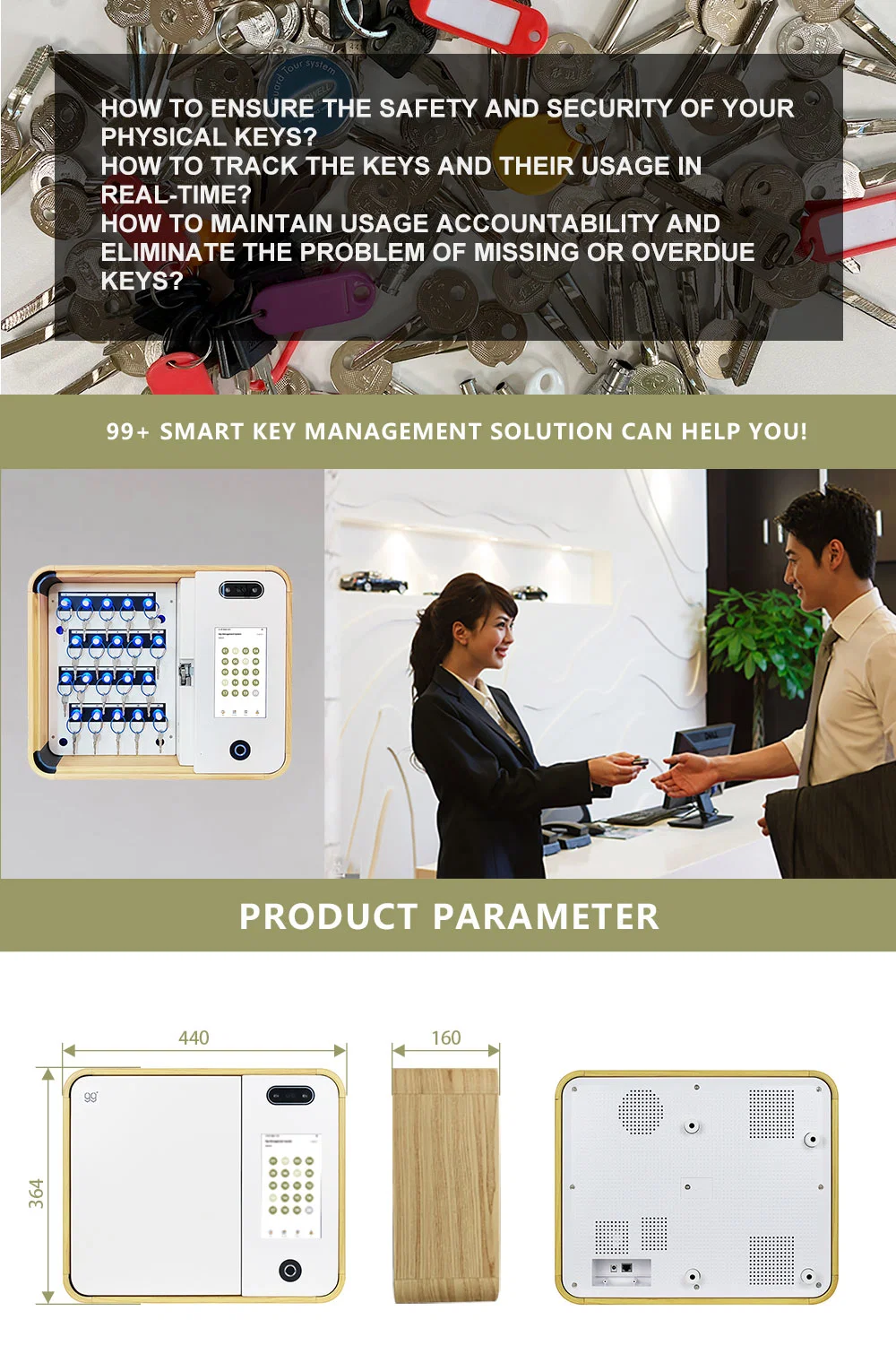 Customized Electronic Lockers Steel Safe Automatic Intelligent Key Cabinet