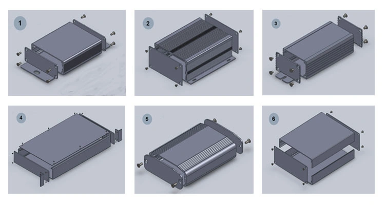 Black Aluminum Alloy 6063/5052 Extruded Electrical Housing