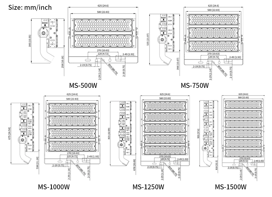 HDTV R9 Class I High Power LED Floodlight for Sport Stadium