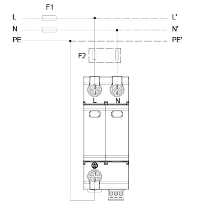 20ka 1p+Npe Type 2+3 Surge Protective Devices (SPD) Class 2