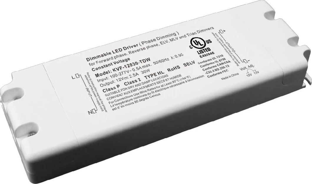 110-277V Input 12V 25A 24V 12.5A 300W Dimmable LED Driver cUL8750 Class P Constant Voltage Dimming LED Power Supply for Flood Lights