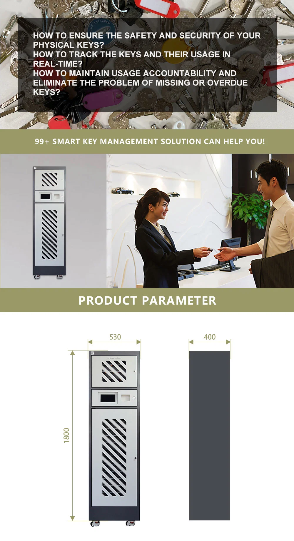 OEM China Supplier Modular Intelligent Key Management Cabinet