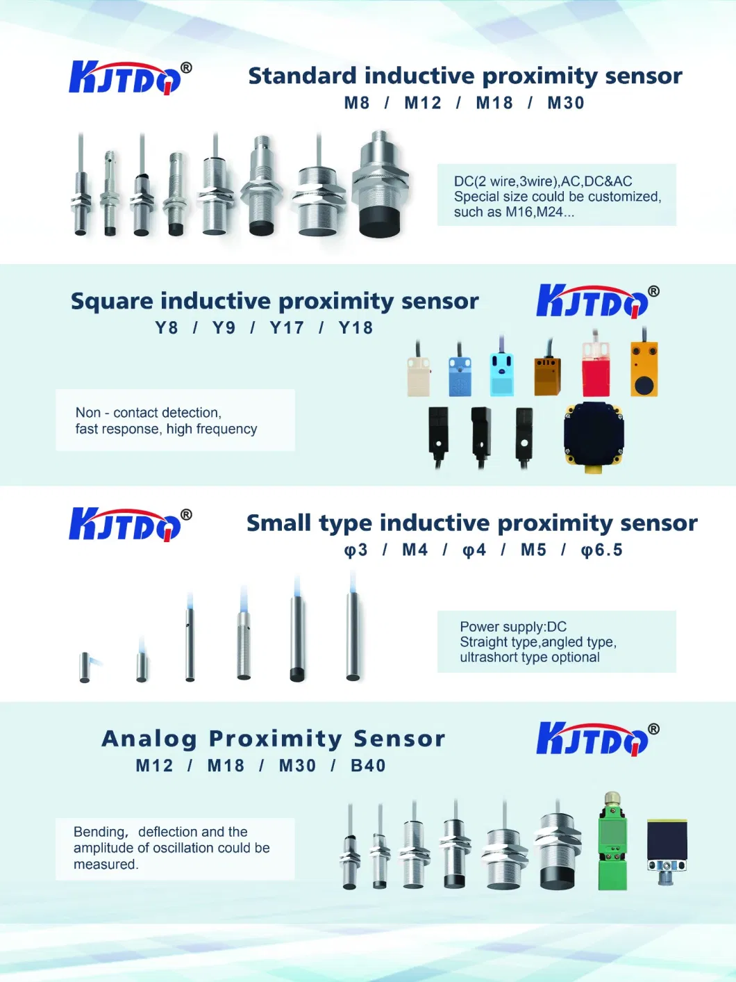 Kjtdq Square Type Proximity Sensor Y18 Housing Non Flushed Non Flushed10-30V