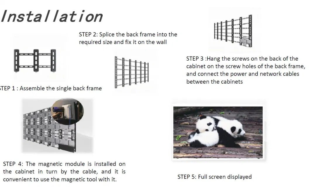 Indoor Full Color LED Video Wall P1.86/P2/P2.5/P4 640*480mm Die-Casting Al-Cabinet Front Service Empty LED Cabinet