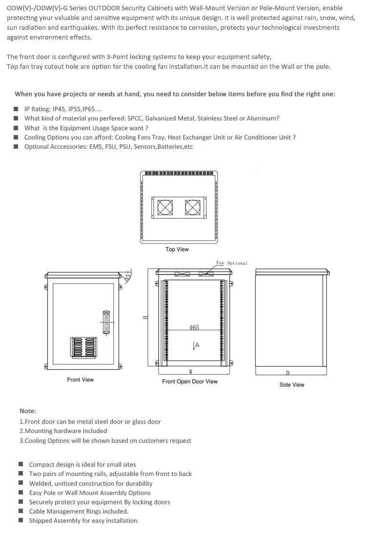 6u 9u 12u Aluminum Outdoor Pole Mount Electrical Enclosure Cabinet