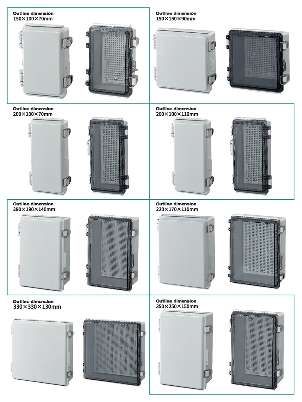 Good Quality Waterproof Power Electrical Junction Box Stainless Steel Hinge Type Electrical Box