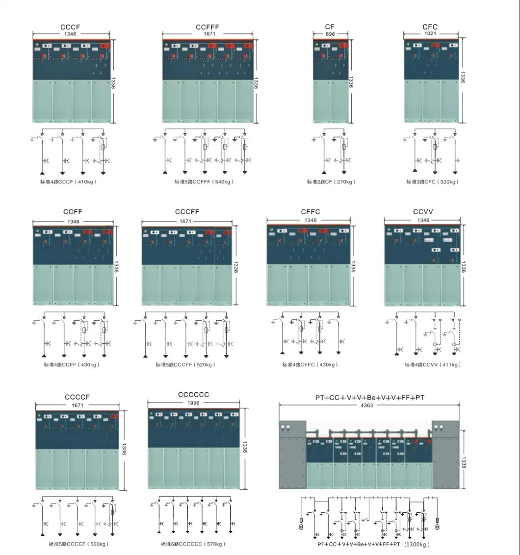 Sf6 Gas Insulated 630A 1250A Rmu Cabinet Distribution