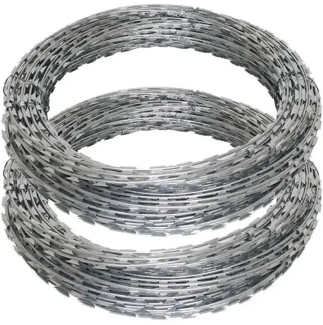 Galvanized Stainless Steel Concertina Razor Barbed Fencing Iron Wire for Airport