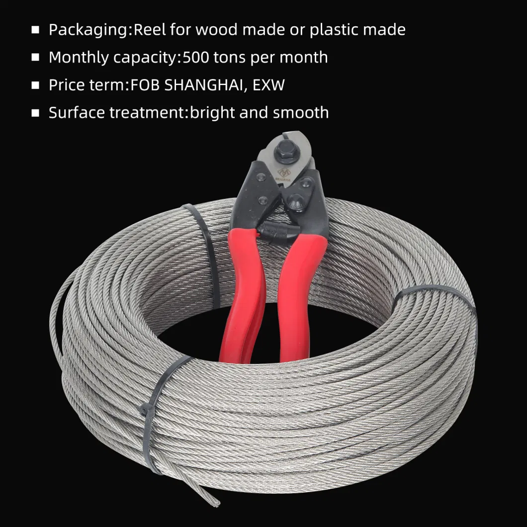 Stainless Steel Wire Rope Pressed with Thimble Ferrule and Snap Hook