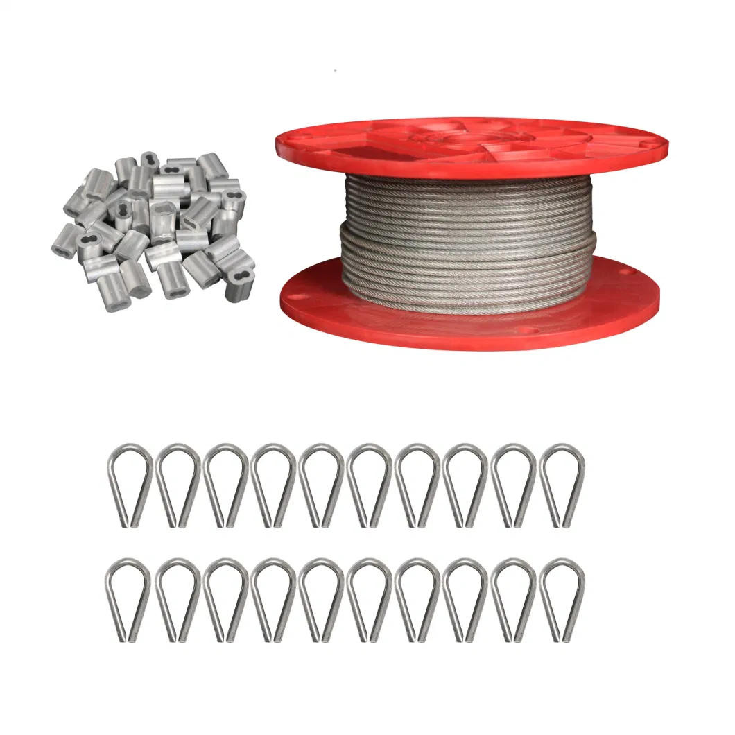 Manufacturer 1/8&quot; Stainless Steel Wire Rope Kit for Outdoor Cables