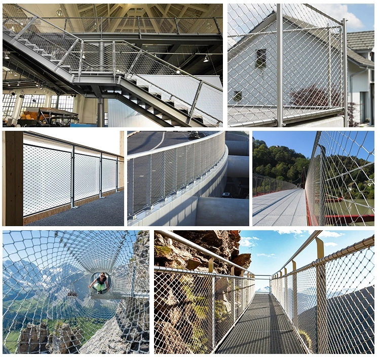 Flexible Cable Netting Stainless Steel Wire Rope Mesh Balustrade Net Railing Protective Rope Mesh