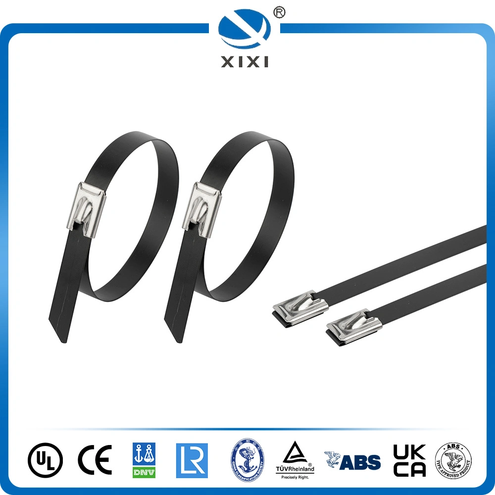 Stainless Steel Cable Tie---304 316 Dnv Ball Lock PVC Coated Tie