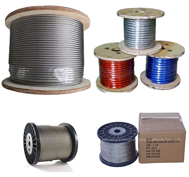 6*7+FC Braided Ungalvanized Steel Cable Galvanized Steel Wire Rope