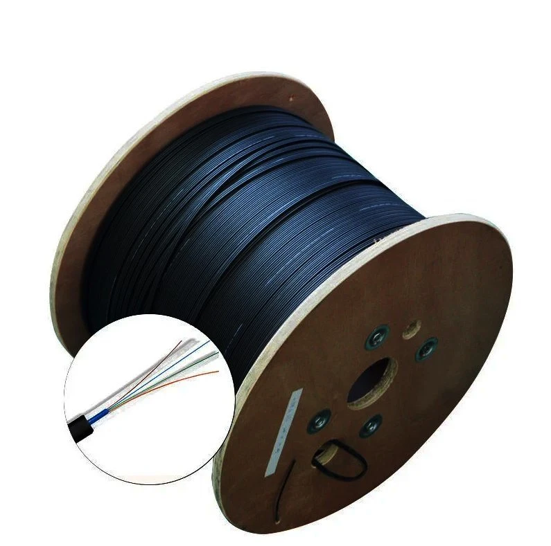 Outdoor/Indoor Steel Wire Fiber Optic FTTH 1 Core 2 Core 4 Core FTTH Drop Cable