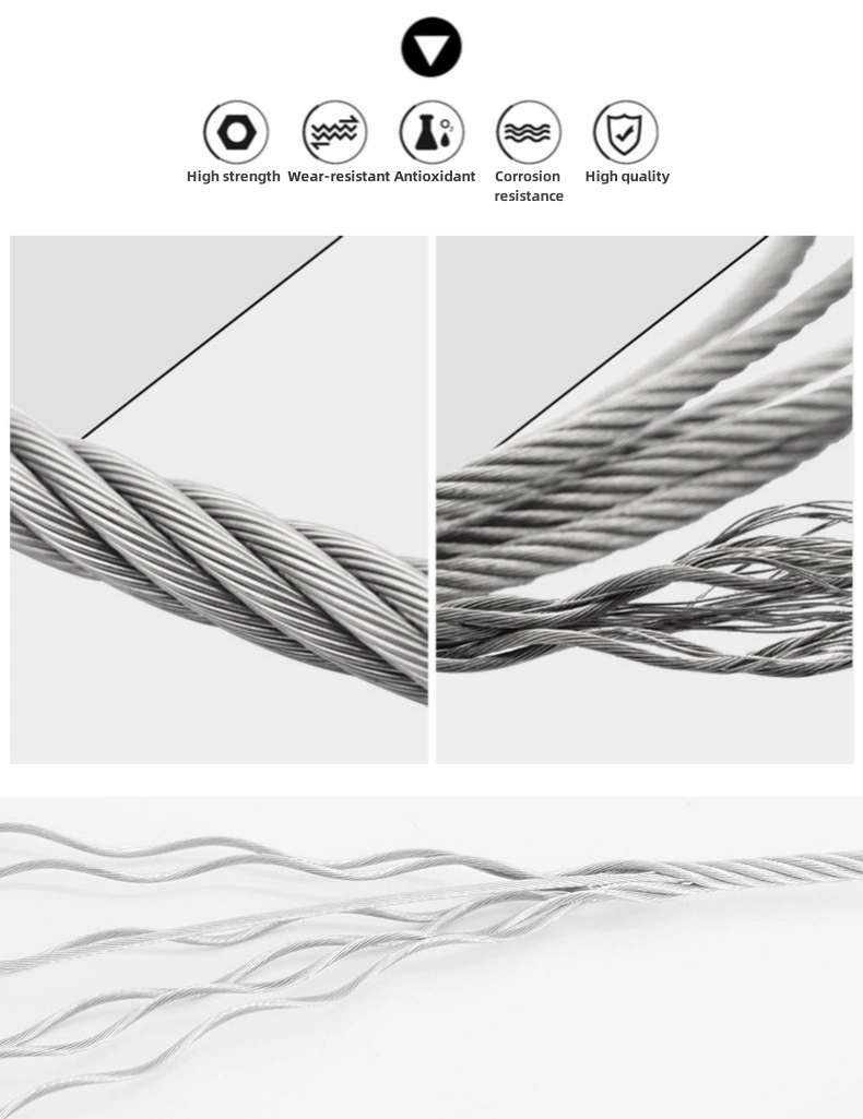 Electric Galvanized Steel Wire Rope Hot-DIP Galvanized Steel Wire Rope Hanging Rope Guardrail Steel Wire Rope Planting Cable Industrial Animal Husbandry