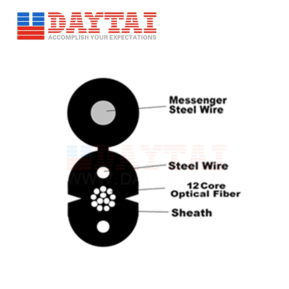 Steel Wire 12 Core FTTH Indoor Gjyxch Fiber Optic Drop Cable