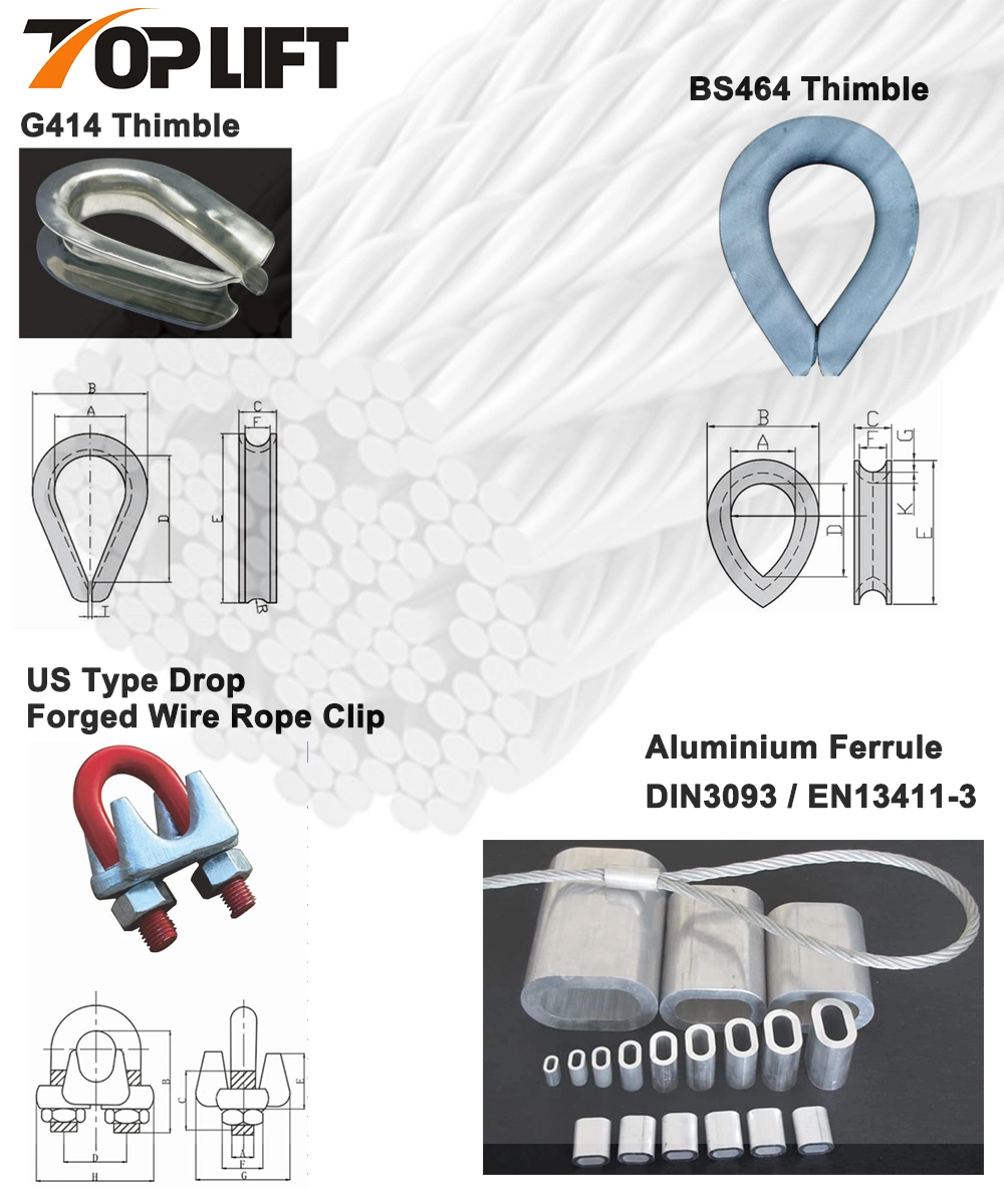 6V*33+Iwr Braided Ungalvanized Steel Cable Galvanized Steel Wire Rope