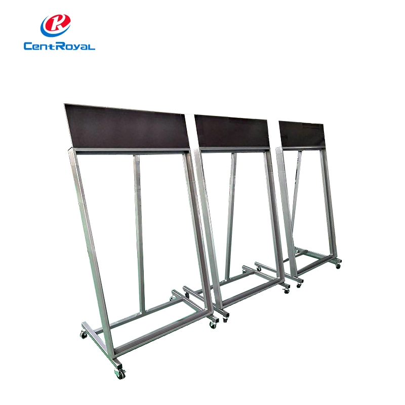 Customized Floor Standing Metal Ceramic Tile Display Stand Rack with Wheels