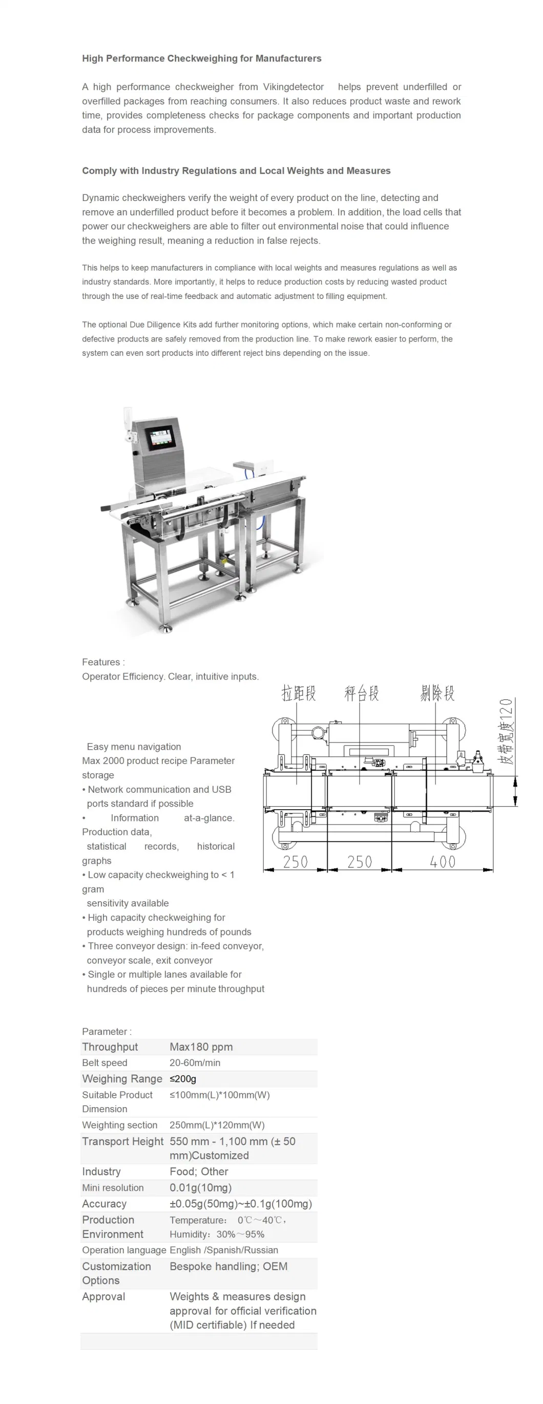 in Motion Industrial Checkweigher Conveyor Belt Scales