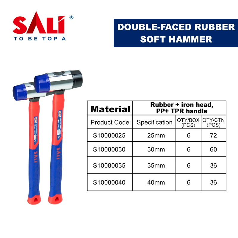 Sali S10080030 30mm Iron Head Double-Faced Rubber Soft Hammer